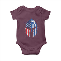 Greek American Pride Baby Onesie Greece Spartan Helmet