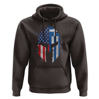 Greek American Pride Hoodie Greece Spartan Helmet