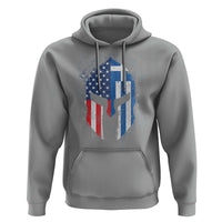 Greek American Pride Hoodie Greece Spartan Helmet