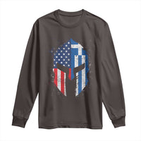 Greek American Pride Long Sleeve Shirt Greece Spartan Helmet