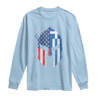 Greek American Pride Long Sleeve Shirt Greece Spartan Helmet