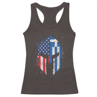 Greek American Pride Racerback Tank Top Greece Spartan Helmet