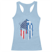 Greek American Pride Racerback Tank Top Greece Spartan Helmet