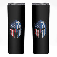 Greek American Pride Skinny Tumbler Greece Spartan Helmet