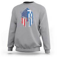 Greek American Pride Sweatshirt Greece Spartan Helmet