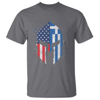 Greek American Pride T Shirt Greece Spartan Helmet