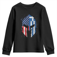 Greek American Pride Youth Sweatshirt Greece Spartan Helmet
