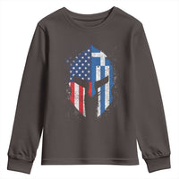 Greek American Pride Youth Sweatshirt Greece Spartan Helmet