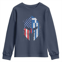 Greek American Pride Youth Sweatshirt Greece Spartan Helmet