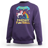 Funny I Suck At Fantasy Football Sweatshirt Unicorn Rainbow Loser - Wonder Print Shop