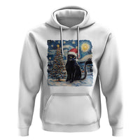 Christmas Black Cat Hoodie Meowy Catmas Starry Night Santa Cat