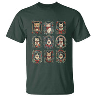 Christmas Cat T Shirt Vintage Kitten Victorian Holly Wreath - Wonder Print Shop