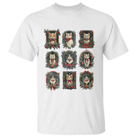 Christmas Cat T Shirt Vintage Kitten Victorian Holly Wreath - Wonder Print Shop
