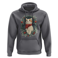 Christmas Cat Hoodie Vintage Kitten Victorian Royal Holly