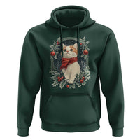 Christmas Cat Hoodie Vintage Kitten Victorian Royal Holly