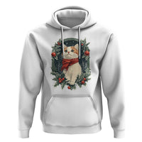 Christmas Cat Hoodie Vintage Kitten Victorian Royal Holly