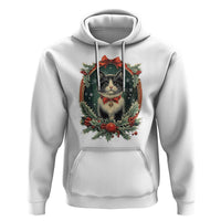 Christmas Cat Hoodie Vintage Kitten Royal Holly Victorian Wreath