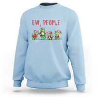 Funny Christmas Cat Sweatshirt Ew People Green Cat Santa - Wonder Print Shop