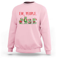 Funny Christmas Cat Sweatshirt Ew People Green Cat Santa - Wonder Print Shop