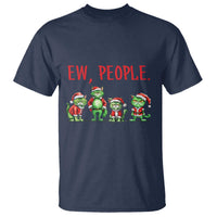 Funny Christmas Cat T Shirt Ew People Green Cat Santa - Wonder Print Shop