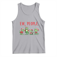 Funny Christmas Cat Tank Top Ew People Green Cat Santa
