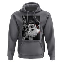 Funny Christmas Cat Selfie With Santa Hoodie