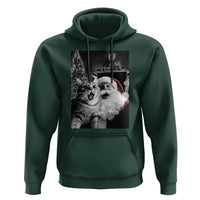 Funny Christmas Cat Selfie With Santa Hoodie