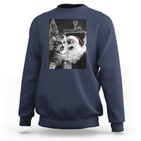 Funny Christmas Cat Selfie With Santa Sweatshirt - Wonder Print Shop