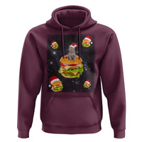 Funny Christmas Cat Hoodie Santa Cat Hamburger Lover Galaxy Outer Space