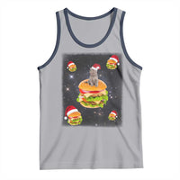 Funny Christmas Cat Tank Top Santa Cat Hamburger Lover Galaxy Outer Space