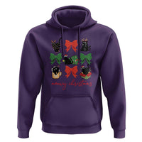 Funny Christmas Black Cat Hoodie Meowy Christmas Cute Cats Coquette Bow