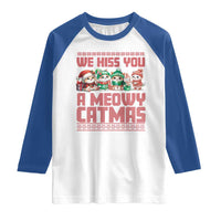 Christmas Cat Raglan Shirt We Hiss You A Meowy Catmas