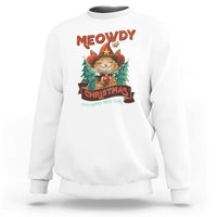 Christmas Cowboy Cat Sweatshirt Meowdy Christmas And Happy Mew Year - Wonder Print Shop