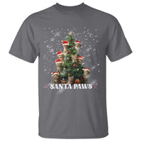Christmas Cat T Shirt Santa Paw And Claw Cats Xmas Tree - Wonder Print Shop