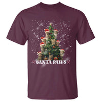 Christmas Cat T Shirt Santa Paw And Claw Cats Xmas Tree - Wonder Print Shop