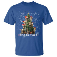 Christmas Cat T Shirt Santa Paw And Claw Cats Xmas Tree - Wonder Print Shop