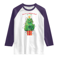 Funny Christmas Cat Raglan Shirt You Are A Meow One Mr. Cat Green Cat