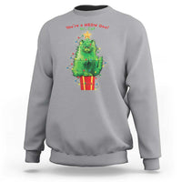 Funny Christmas Cat Sweatshirt You Are A Meow One Mr. Cat Green Cat - Wonder Print Shop