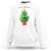Funny Christmas Cat Sweatshirt You Are A Meow One Mr. Cat Green Cat - Wonder Print Shop