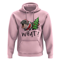Funny Christmas Moo Deng Hoodie What Baby Hippo Pushing Christmas Tree