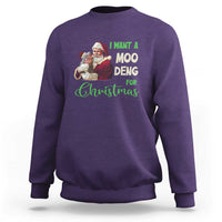 Funny I Want A Moo Deng For Christmas Sweatshirt - Wonder Print Shop