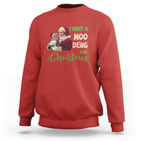 Funny I Want A Moo Deng For Christmas Sweatshirt - Wonder Print Shop