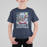 Funny Xmas Golden Retriever T Shirt For Kid Merry Woofmas Christmas Starry Night Dog Lover - Wonder Print Shop