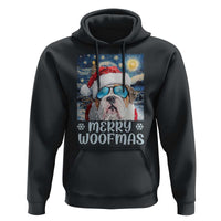 Funny Xmas Bulldog Hoodie Merry Woofmas Christmas Starry Night Dog Lover