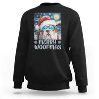Funny Xmas Bulldog Sweatshirt Merry Woofmas Christmas Starry Night Dog Lover - Wonder Print Shop