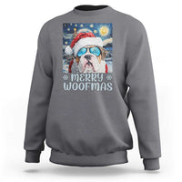 Funny Xmas Bulldog Sweatshirt Merry Woofmas Christmas Starry Night Dog Lover - Wonder Print Shop