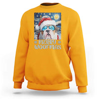 Funny Xmas Bulldog Sweatshirt Merry Woofmas Christmas Starry Night Dog Lover - Wonder Print Shop