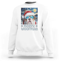 Funny Xmas Bulldog Sweatshirt Merry Woofmas Christmas Starry Night Dog Lover - Wonder Print Shop