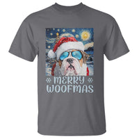 Funny Xmas Bulldog T Shirt Merry Woofmas Christmas Starry Night Dog Lover - Wonder Print Shop