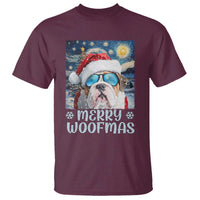 Funny Xmas Bulldog T Shirt Merry Woofmas Christmas Starry Night Dog Lover - Wonder Print Shop